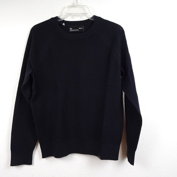 Under Armour Pullover Sweater Women's Size M Black Crew Neck Loose Fit - Picture 1 of 9